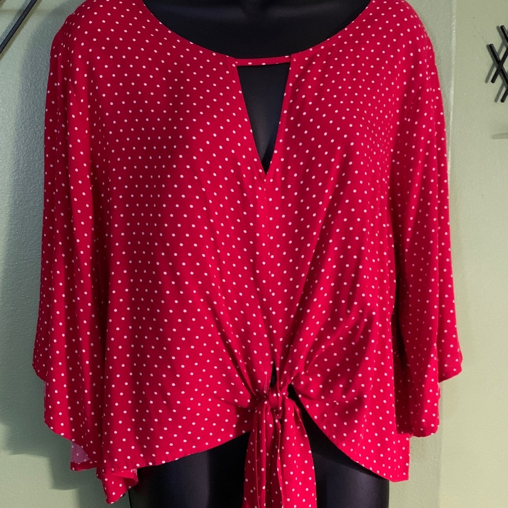 Mossimo Supply Co. Red Polka Dot Blouse